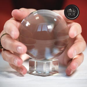 Boule de cristal pour prédire l'avenir - Grande sphère de sorcellerie de 10 cm pour lectures psychiques, décoration Feng Shui et sorcière