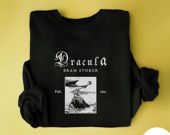 Dracula Victorian Horror Sweatshirt, Bram Stoker, Count Dracula, Gothic Horror, Dark Academia, Literary Halloween, Vampire Transylvania