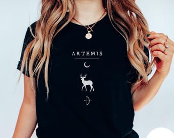 Greek Goddess Artemis Shirt, Greek Mythology, Olympian Gods, Goddess Core, Greek Pantheon, Ancient Greece, Hunter Goddess