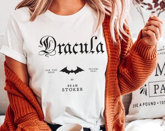 Dracula Victorian Horror T-Shirt, Bram Stoker, Count Dracula, Gothic Horror, Dark Academia, Literary Halloween, Vampire Transylvania Shirt
