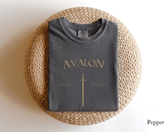 Avalon Castlecore King Arthur Shirt, Comfort Colors 1717, Excalibur, Mordred Medievalcore, Merlin, Medieval Aesthetic Shirt, Literary Shirt