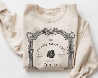 The Phantom of the Opera Sweatshirt | Gaston Leroux Novel Sweater | Rose Design