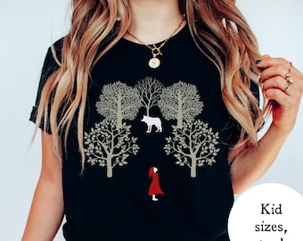 Little Red Riding Hood Shirt, Fairy Tale Aesthetic, Bookish Style, Storybook, Unisex Graphic Tee, Red Hood Novelty Shirt, Magical Vibes