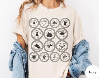 Comfort Colors Odysseus's Journey T-Shirt | Odyssey Adventure Shirt | Greek Mythology TShirt | Classic Literature Gift | Ancient Greek Hero
