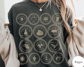 Comfort Colors Odysseus's Journey T-Shirt | Odyssey Adventure Shirt | Greek Mythology TShirt | Classic Literature Gift | Ancient Greek Hero