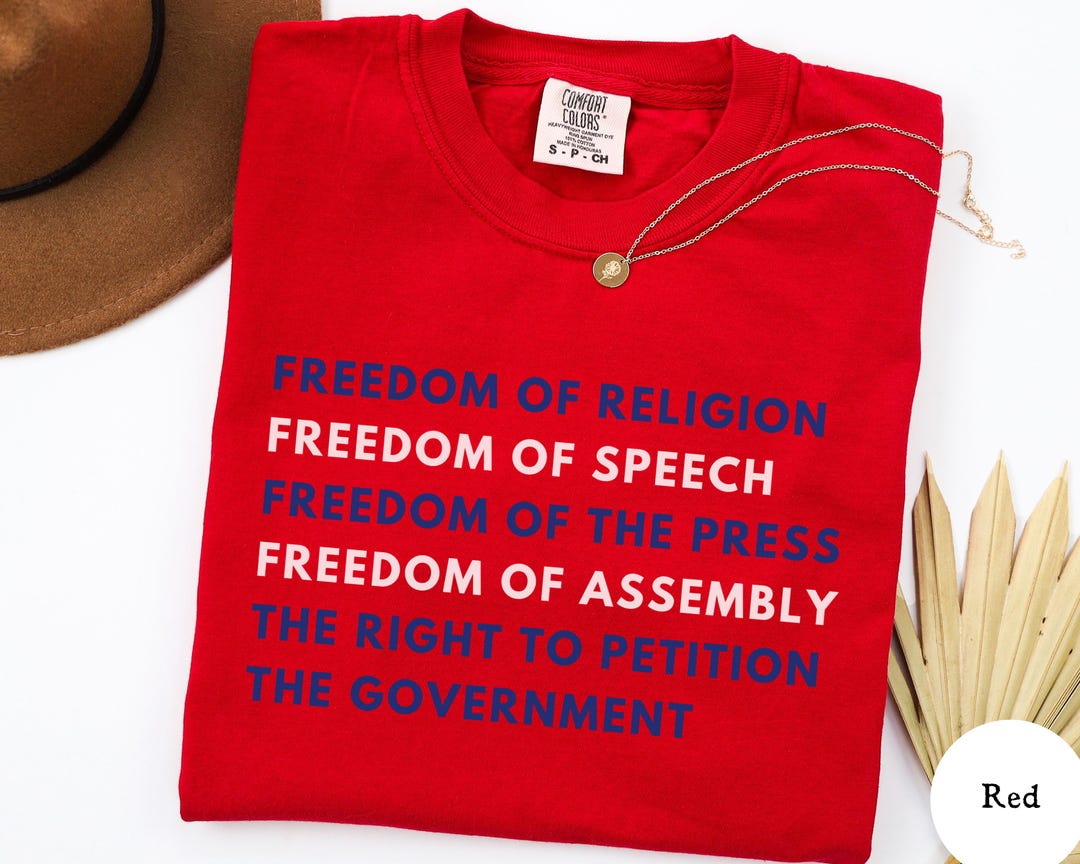First Amendment Comfort Colors Shirt, Free Speech, Religious Freedom ...