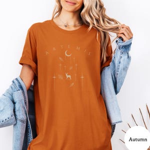 Artemis Greek Goddess Shirt, Celestial Aesthetic, Greek Mythology Tshirt, Mythological Shirt, Olympian, Starlight Moon Core, Hunter Goddess image 4