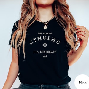 The Call of Cthulhu H. P. Lovecraft T-Shirt, Lovecraftian Halloween Merch Shirt, Spooky Horror American Story Tee, Gothic Scary Dark TShirt