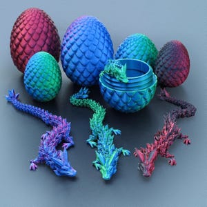 3D Printed Dragon, Dragon Egg Ornament, Dragon Egg Figurine, Dragon Toy Childrens Toys, Articulated Dragon Figurine, Dragon Egg Display