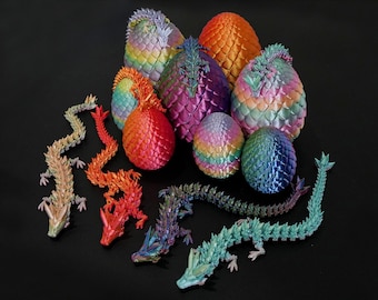 3D gedrucktes Drachenei, Gliederdrachenfigur, 3D-Modell, Einweihungsgeschenk, entzückender Flexi-Drache, Kindertagsgeschenke