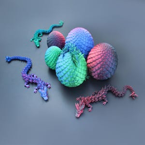 Easter Gifts for Kids, Dragon Egg, 3D Printed Dragon Sculpture, Crystal Toys, Bookshelf Decor, Toddler Room Decor