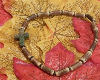 Byzantine CrossWood Natural Gemstone Bracelet