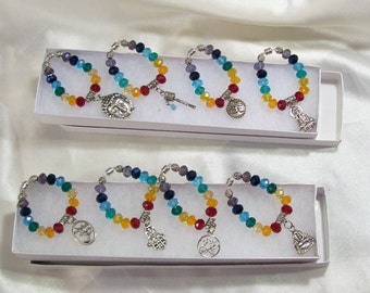 Chakra Spiritual Statement Fashion Crystals Wine Glass Charms 8 Or More Available You Pick Now