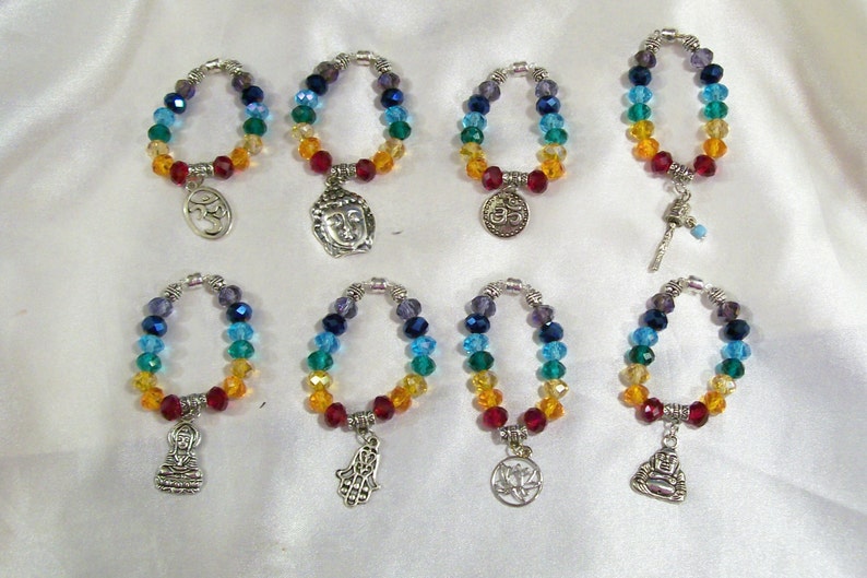 Chakra Spiritual Statement Fashion Crystals Wine Glass Charms 8 Or More Available You Pick Now