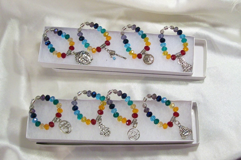 Chakra Spiritual Statement Fashion Crystals Wine Glass Charms 8 Or More Available You Pick Now