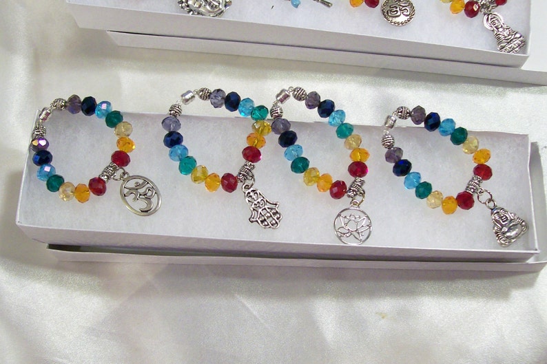 Chakra Spiritual Statement Fashion Crystals Wine Glass Charms 8 Or More Available You Pick Now