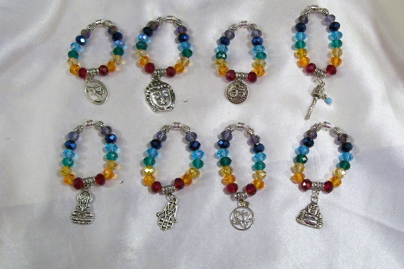 Chakra Spiritual Statement Fashion Crystals Wine Glass Charms 8 Or More Available You Pick Now