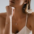 Pearl Flower Jewelry Set with Diamonds, Mother of Pearl Earrings/Bracelet/Necklace, Wedding Jewelry Set, Bridesmaid Gift, Best Gifts for her product logo