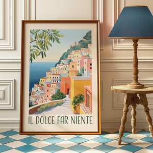 Dolce Far Niente Wall Decor, Matisse Wall Decor, Eclectic Art, Aesthetic Poster, Dopamine Decor, Trendy Poster, Italy Travel Poster