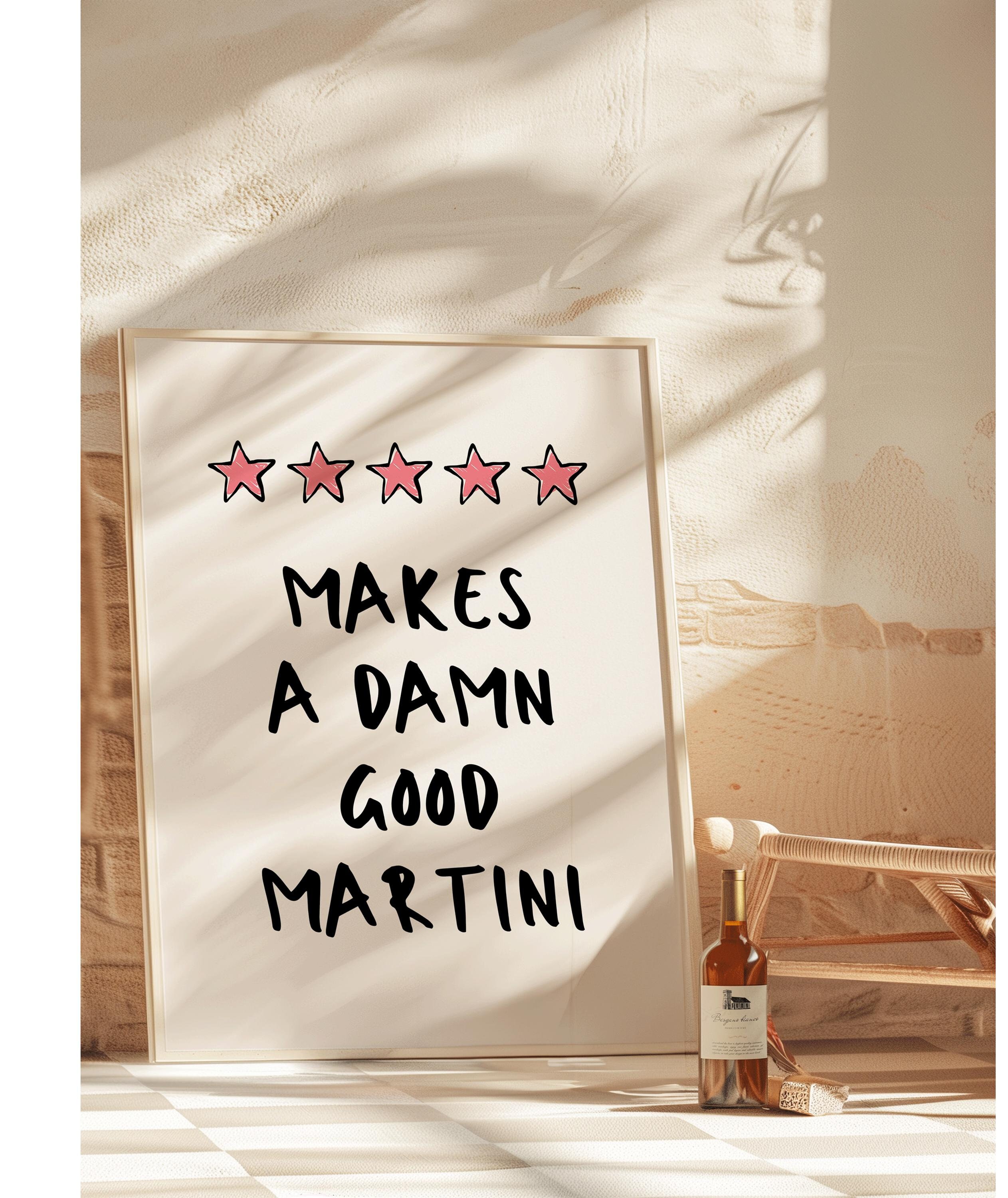 Martini Art Print: Retro Dopamine Bar Decor - Etsy Israel