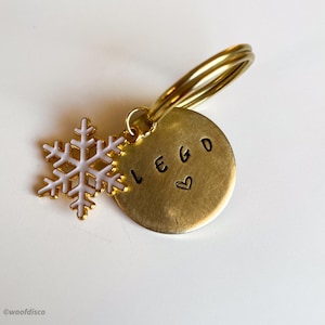 Hand Stamped, Custom, Personalized Pet ID Tags for Dogs and Cats in Gold Brass