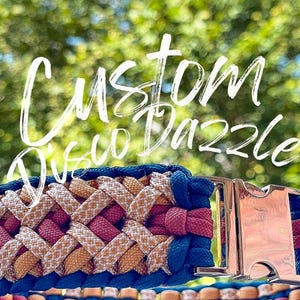Custom DiscoDazzle  - Braided dog collar handmade from paracord with quick release buckle, waterproof, vegan