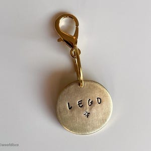 ADD-ON Clasp for Hand Stamped, Custom, Personalized Pet ID Tags for Dogs and Cats in Gold Brass