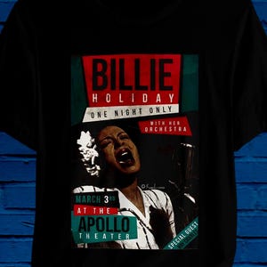 Billie Shirt, ApoIIo, plakat koncertowy GOAT: „ft. Ray CharIes!” jazz, lata 40., piosenkarz, Juneteenth, własność czarnoskórych, Miesiąc Historii, pokusy. SWV