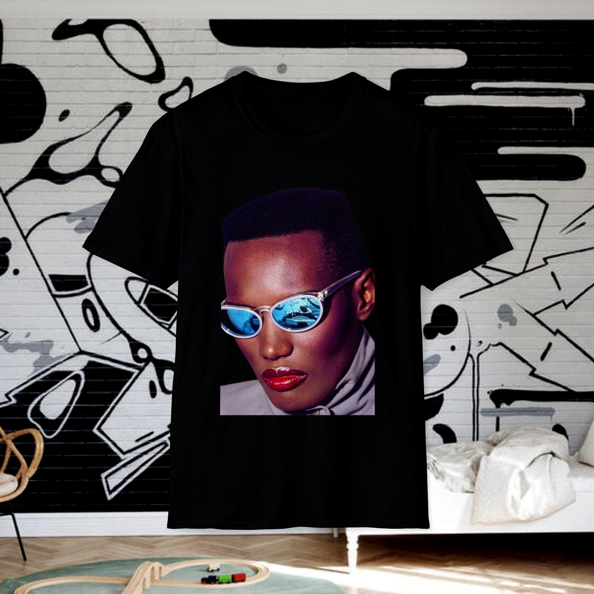 Grace Jones Shirt, Blue Shades | Living My Life, 80s, Pop Music