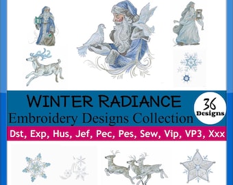 Santa Christmas Embroidery Designs Collection 4x4 5x7 Hoops (Instant Download)