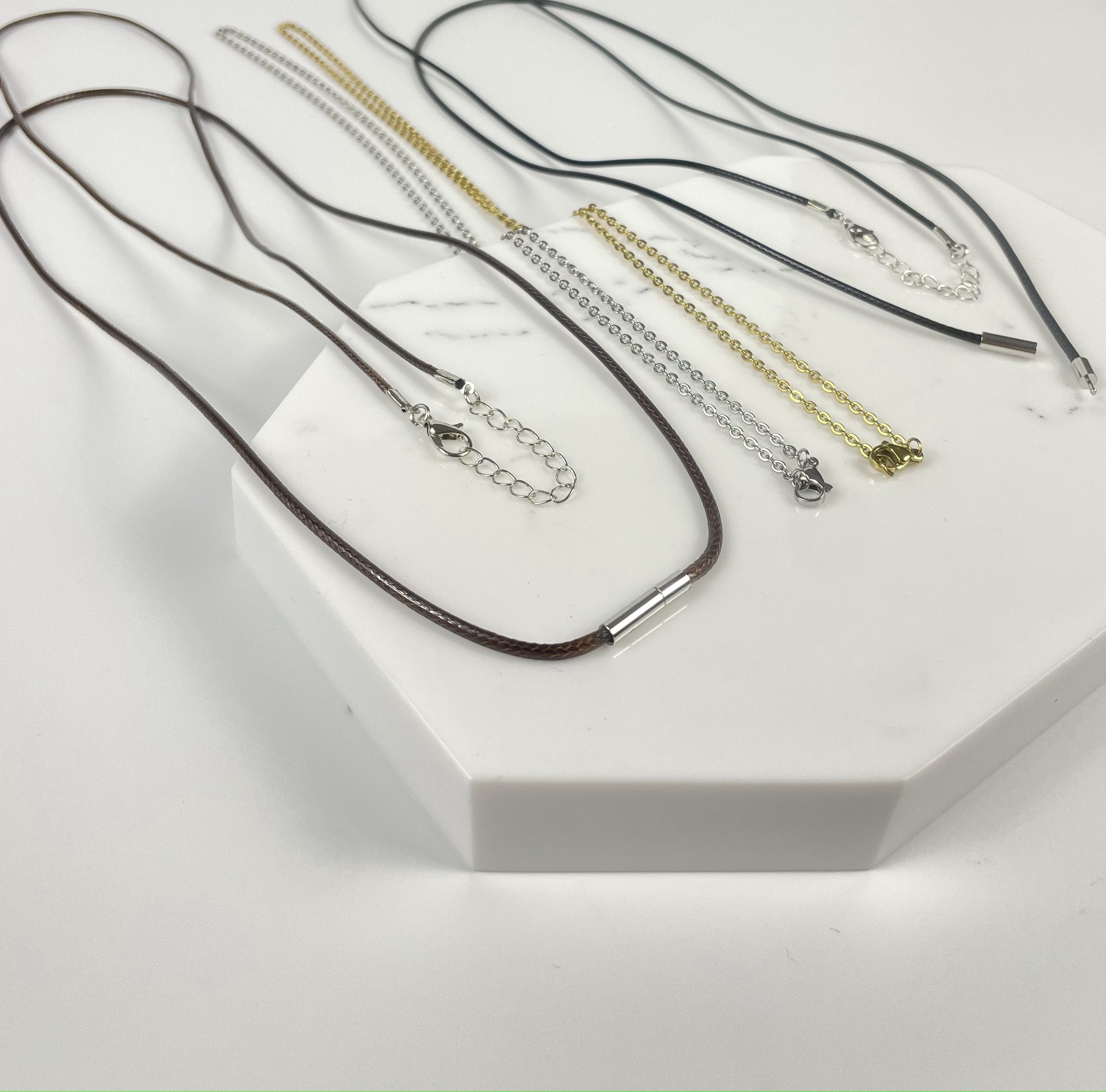 SIXXX MINI LEATHER CORD NECKLACE (BLACK)