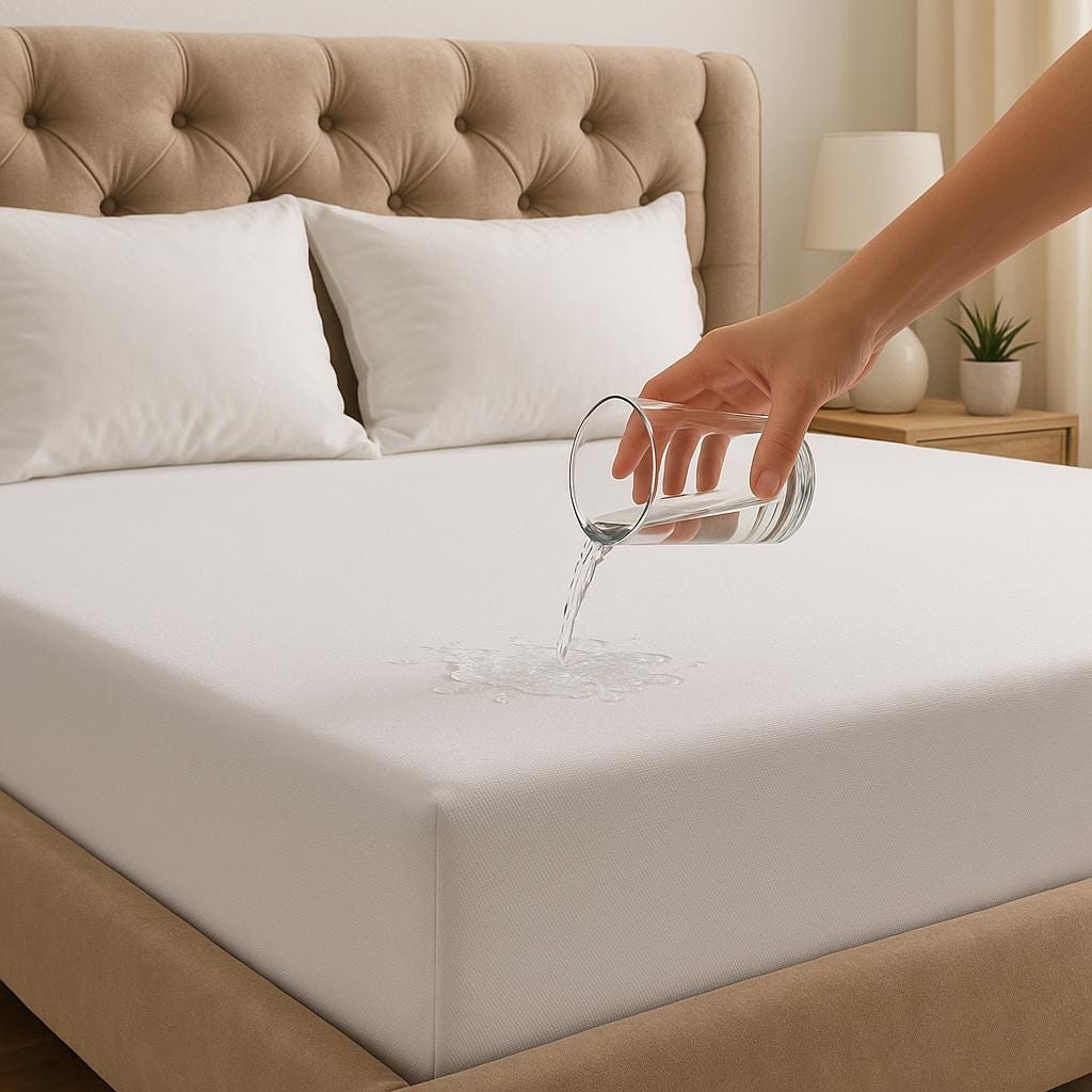 Waterproof Bed Cover – Soft Cotton Surface Mattress Protector | Fitted Bed Cover | Spill & Stain Protection