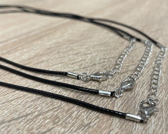 Leather Cord Necklace for Pendants in Multiple Sizes, Necklace Cord for Men and Women, With Stainless Steel Clasp