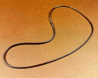 BROWN/BLACK Leather Cord Necklace, Custom Cord Necklace, Black and Brown Rope Necklace, Dainty Leather Chain, Tiny Necklace