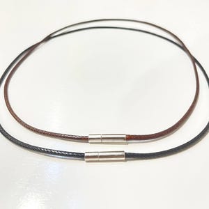 Brown Leather Cord for Necklace, Thin and Strong Leather Necklace String with Metal Clasp