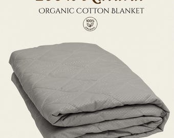 Organic Cotton Lightweight Blanket – Natural, Soft & Durable | Handmade Bedroom Quilt | King, Queen, Single Throws