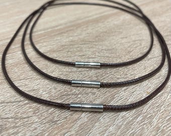 Durable Leather Cord for Necklace, Thin Leather Cord for Pendant, Leather Necklace String with Metal Clasp for Women
