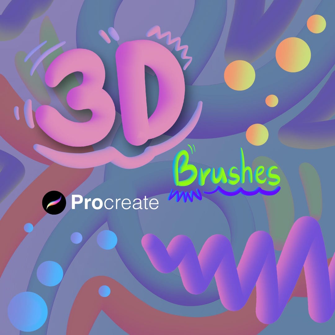 3D Brush Set for the Procreate App, Realistic 3D Brushes, Brush for ...