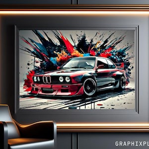 BMW Art Print, E30 Poster, Iconic Car Art, Classic M3, Automotive Gift, Motorsport Legacy, Digital Design, Custom Wall Art, Perfect Car Gift