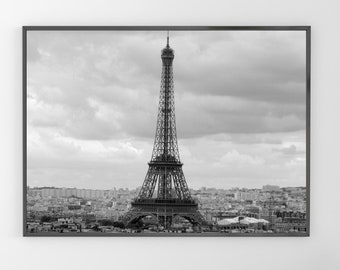 Eiffel Tower Black and White Photography | Vintage Paris Wall Art Decor | Elegant Home Decor | Unique Gift Idea for Travelers and Art Lovers