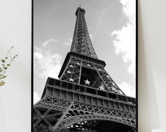 Eiffel Tower Wall Art | Black and White Paris Poster | Eiffel Tower Print | Elegant Home Décor on Premium Matte or Luster Paper