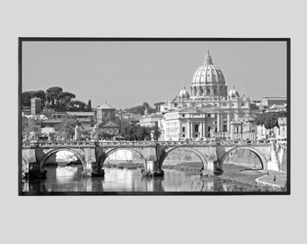 Long Bridge Scene Wall Art, Historic Wall Decor, Architecture Art, Unique Home Decor, Wall Hanging, Rustic Ancient Image, Unique Art Gift