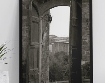 Ancient Window Wall Art, Historic Entryway Decor, Architecture Art, Unique Home Decor, Wall Hanging, Rustic Ancient Image, Unique Art Gift