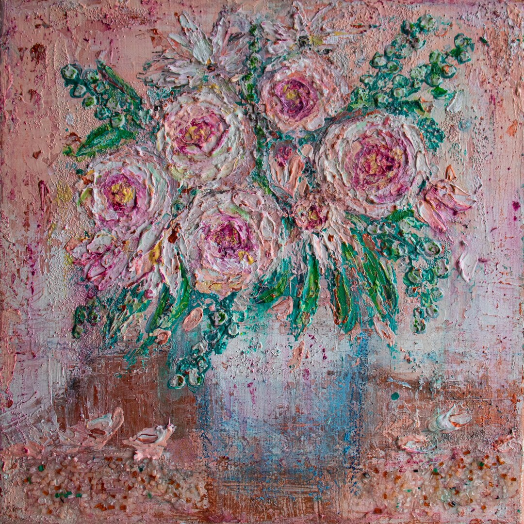 Cabbage Rose, Floral Decoupage Tissue Paper, Art Journals, Floral Vase ...