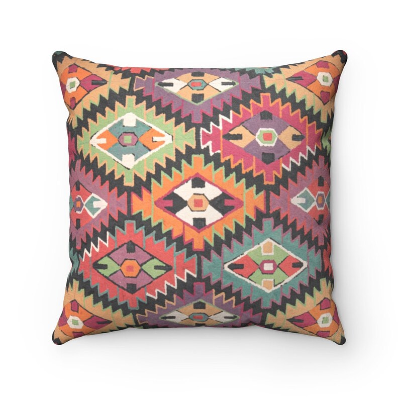 Geometric Aztec Print Decorative Throw Pillow Abstract Art Vintage Print Southwestern Pillow Vintage Art Pillow Mid Century Decor image 1