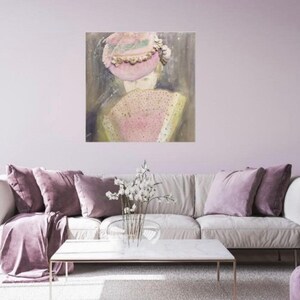 Woman Portrait Floral Canvas Print ~ Marie Antoinette ~ Womans Floral Portrait ~ French Country Shabby Chic Art ~ French Country Wall Art