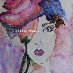 Floral Style Portrait Decoupage Tissue Paper, Art Journals, Watercolor Art, Floral Canvas Art ~ Painted Furniture ~ Floral Art Paper for DIY