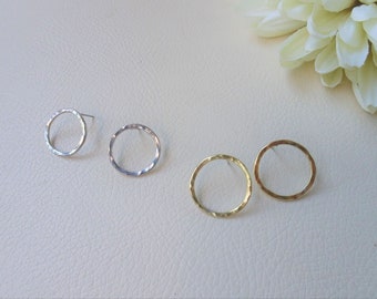 Open Circle Earrings, Gold or Silver Karma Jewelry, Minimalist Jewelry Gift