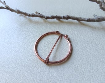 Penannular Pins, Copper Handforged Celtic Brooch, Shawl Pin, Christmas Gift