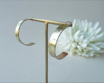 Gold Half Hoop Earrings, Post Earrings, Simple Modern Jewelry